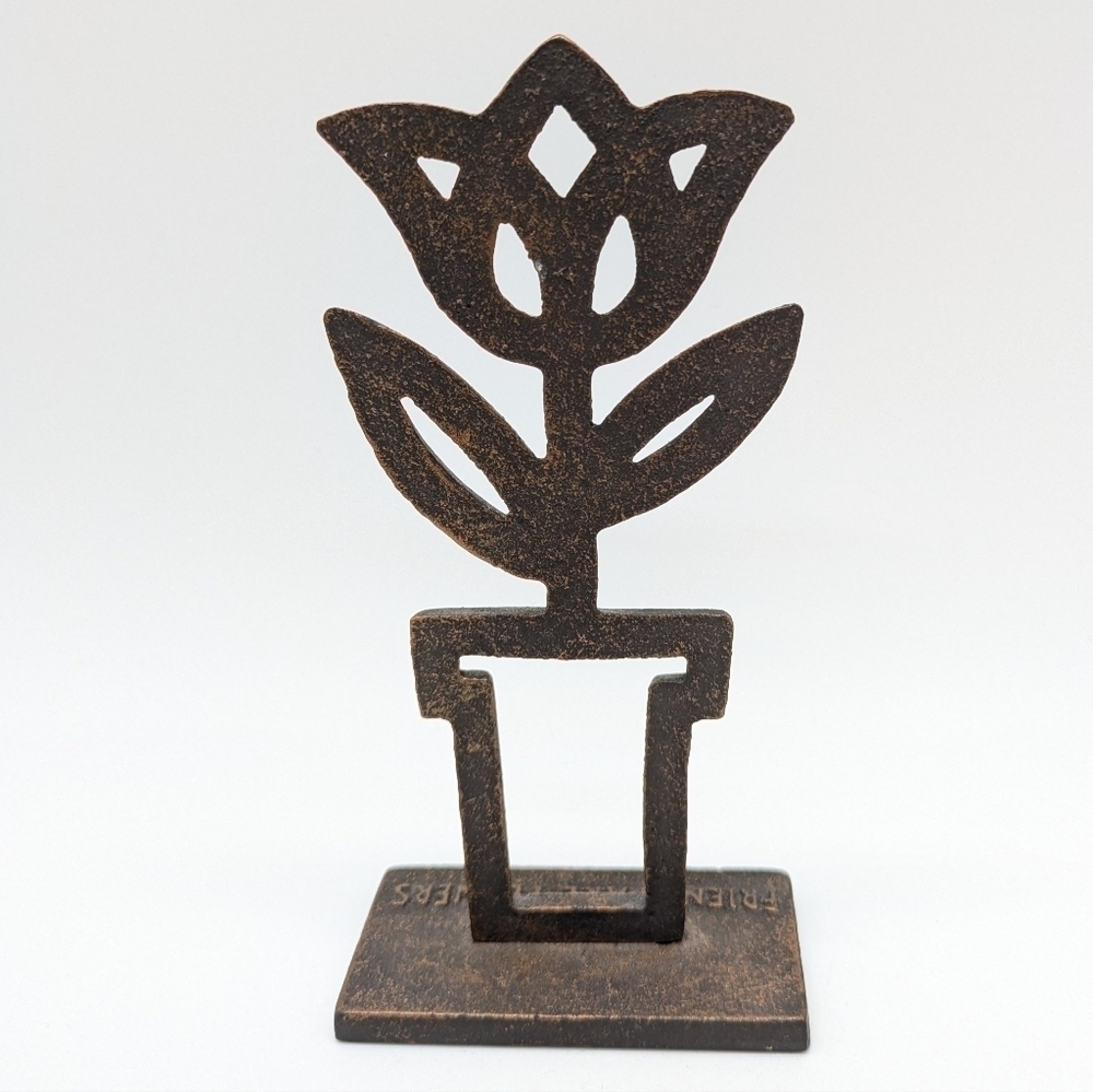 Tim Coffey for DEMDACO brown metal floral Friends Are Flowers accent decor - Picture 4 of 8